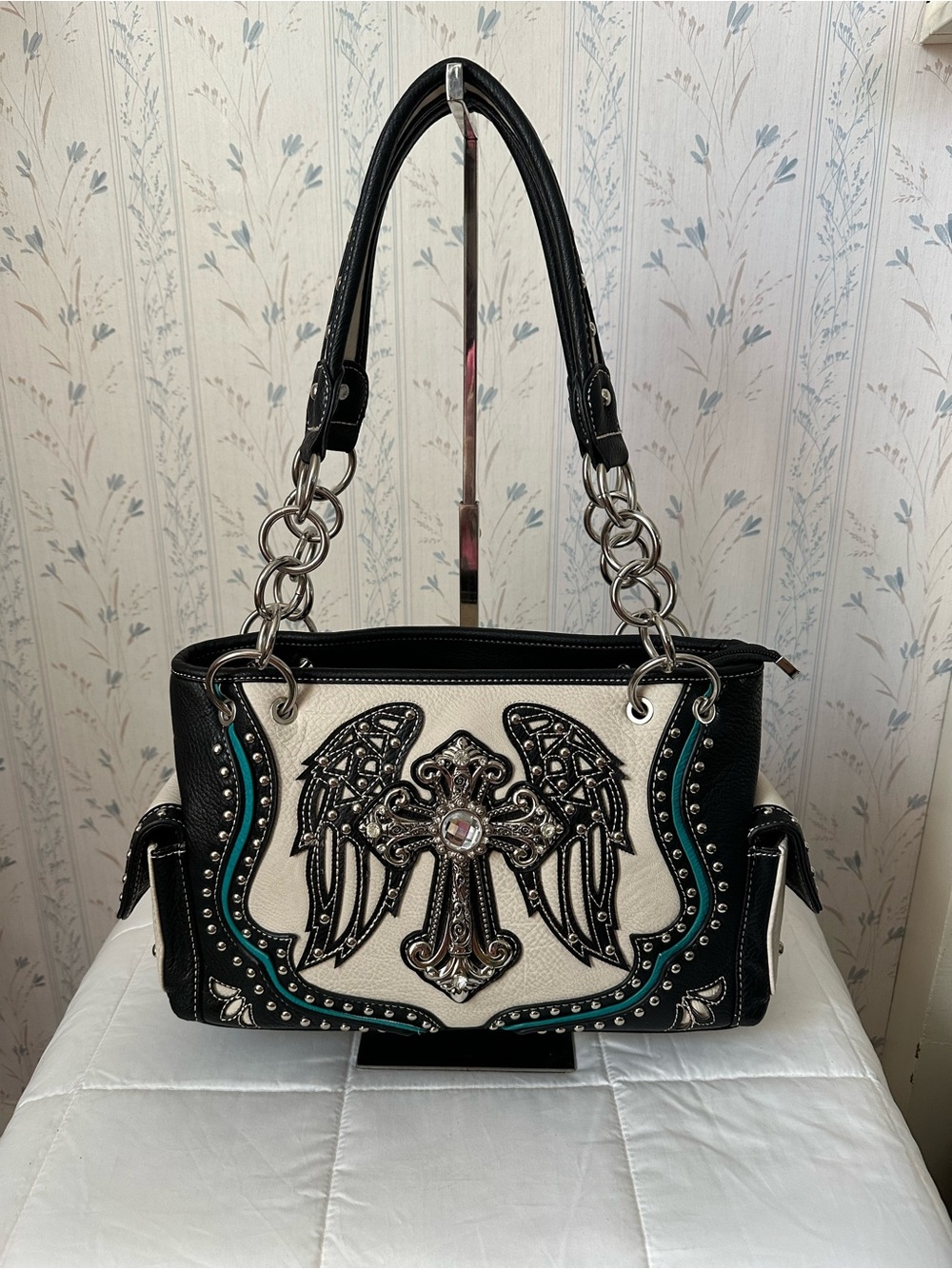 P & G Western-inspired Rhinestone Cross Concealed Carry Shoulder Bag